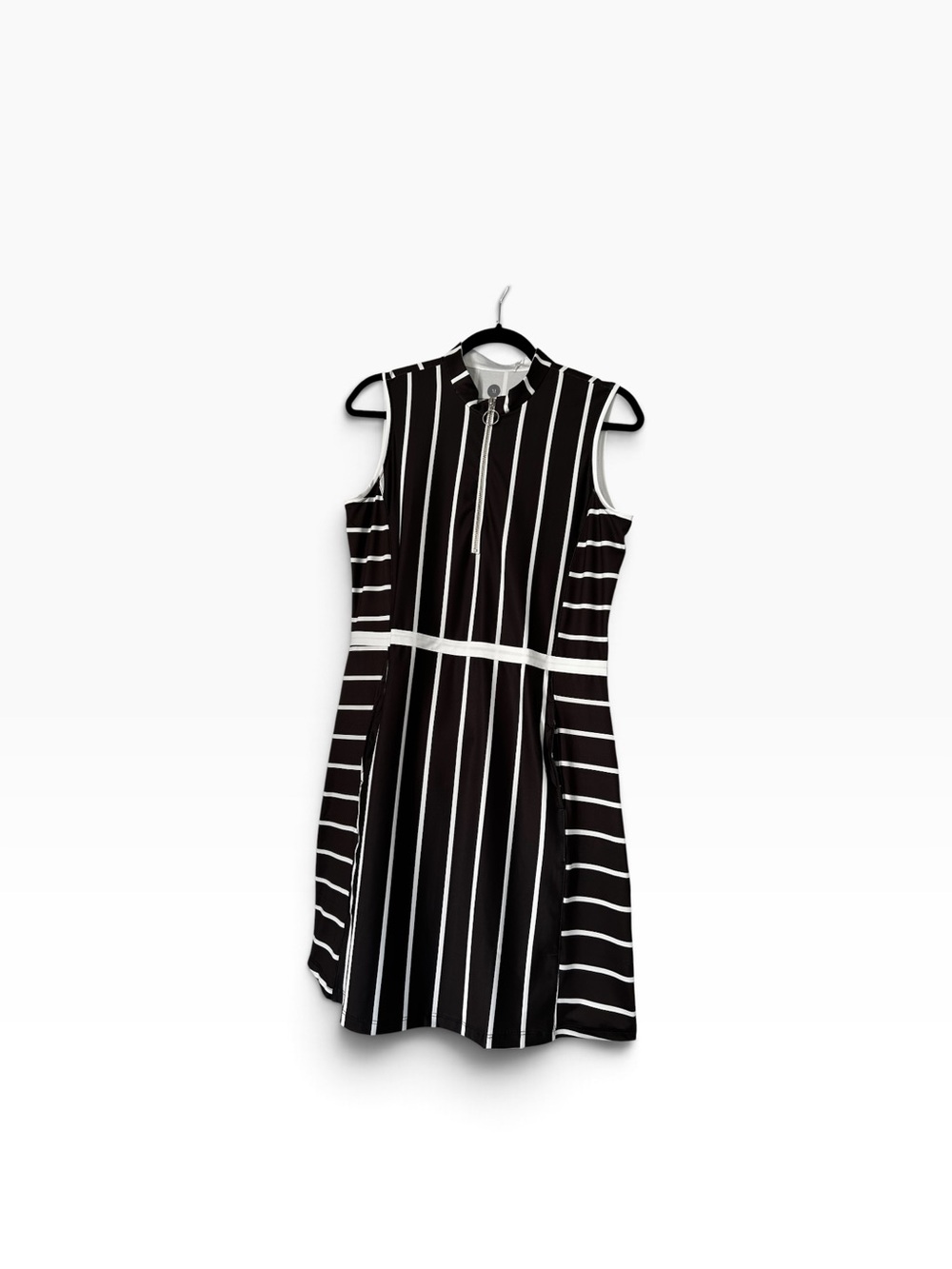 Anaclare Athletic Black and White Striped Dress Size Medium
